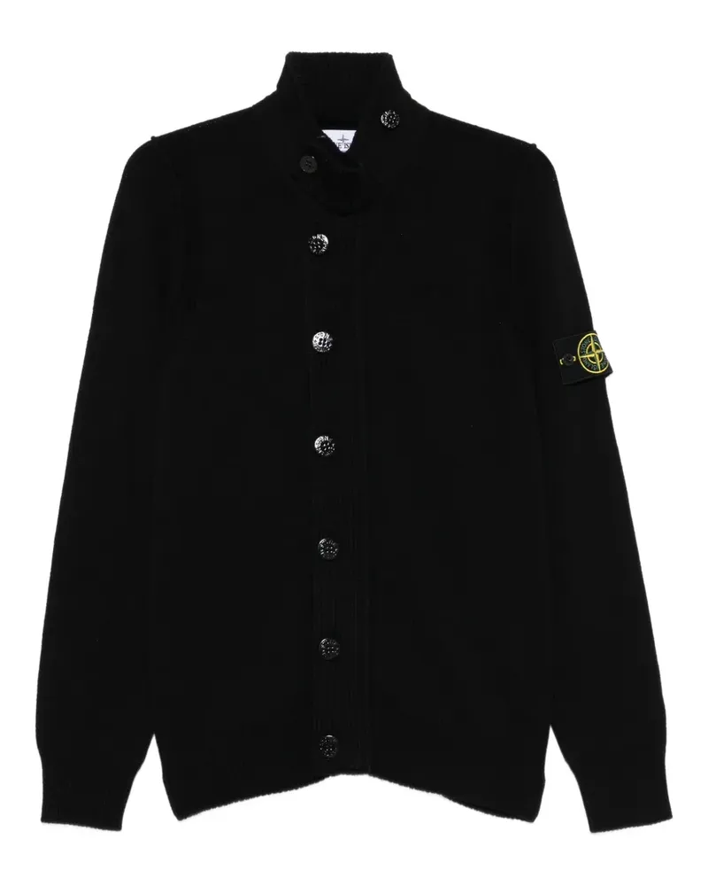 Stone Island Geknöpfter Cardigan mit Stehkragen - Schwarz Schwarz