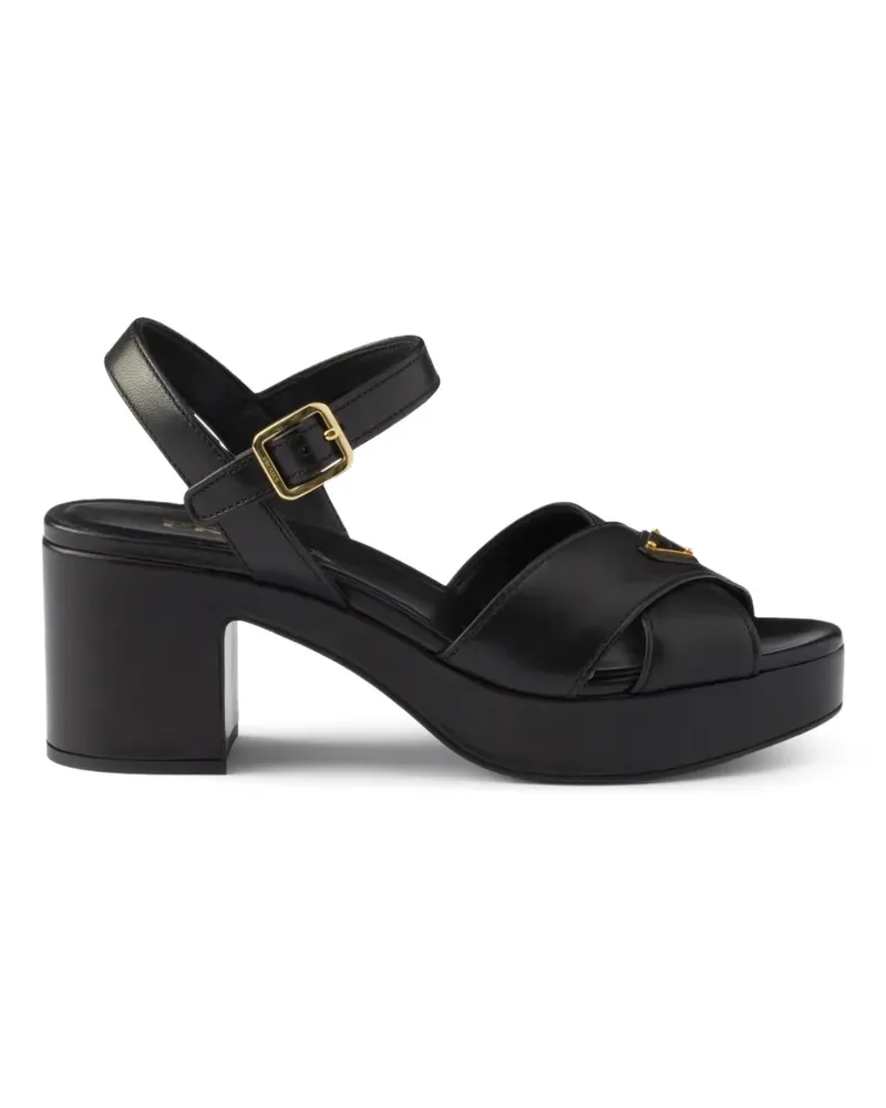Prada Plateau-Sandalen aus Nappaleder - Schwarz Schwarz