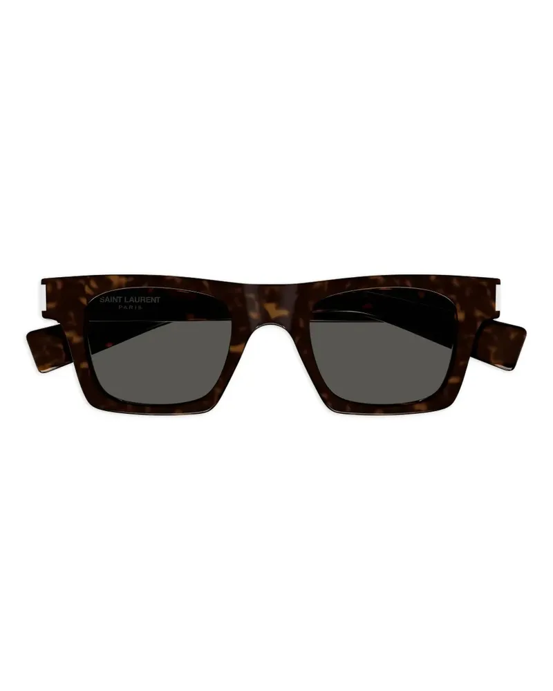 Saint Laurent Eckige Sonnenbrille mit Schildpattmuster - Braun Braun