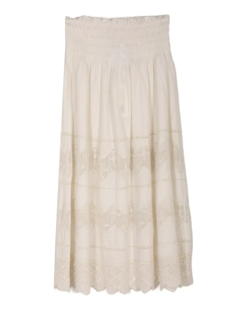 The Great The Rosette crochet-knit midi skirt - Nude Nude