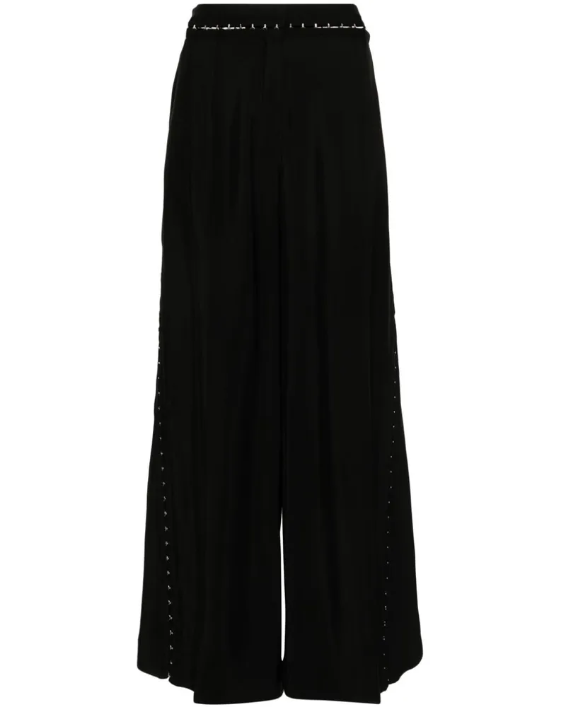 Thierry Mugler Weite Hook & Eye Hose - Schwarz Schwarz