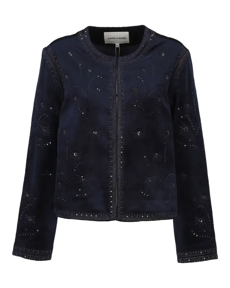 Antik Batik Illuminata sequin-embellished embroidered cropped jacket - Blau Blau
