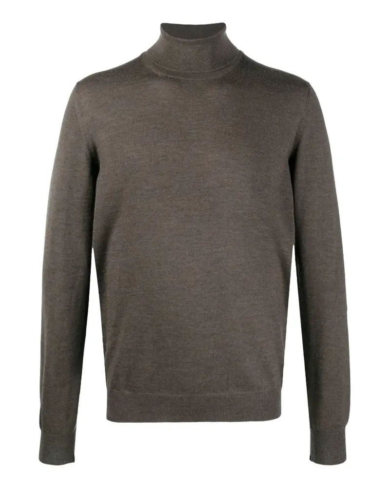 BARBA Langarmshirt mit Rollkragen - Braun Braun