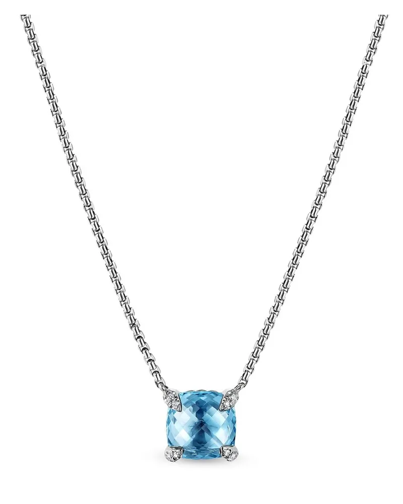David Yurman Petite Chatelaine Halskette mit Topas und Diamanten - Blau Blau