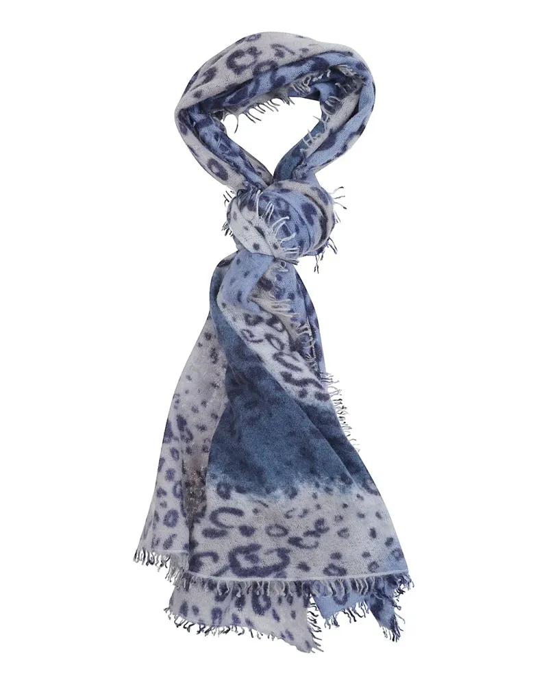 Mala Alisha Schal mit Animal-Print - Blau Blau