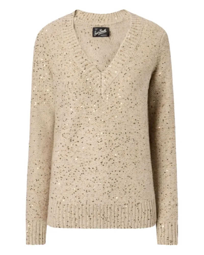 MC2 Saint Barth Pullover mit V-Ausschnitt - Braun Braun