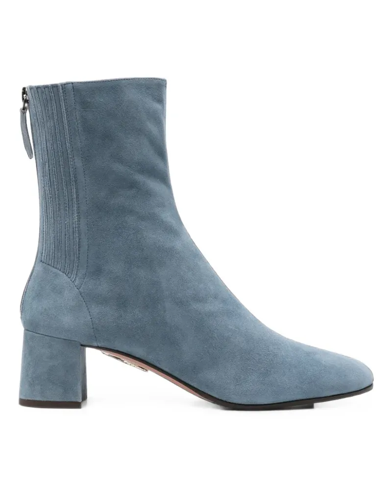 Aquazzura Saint Honore suede rear-zip ankle boots - Blau Blau