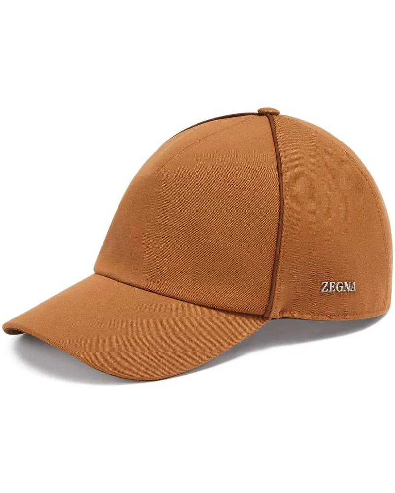 Ermenegildo Zegna Baseballkappe mit Logo-Schild Braun