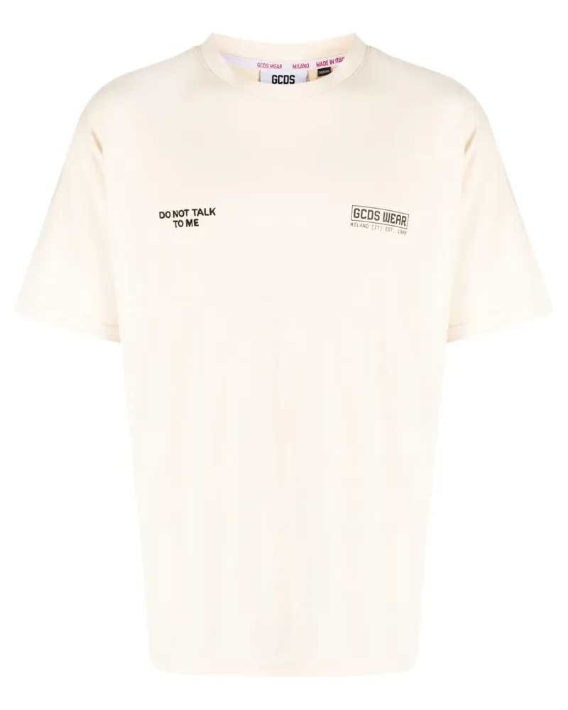 GCDS T-Shirt mit Slogan-Print - Nude Nude
