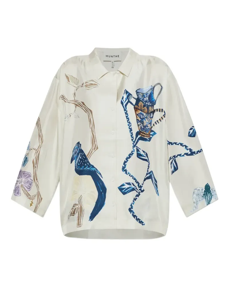 MUNTHE Nancie graphic-print button-down shirt - Weiß Weiß