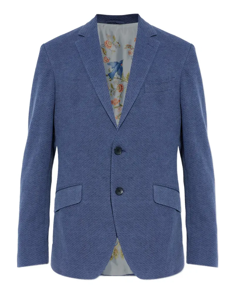 Etro single-breasted textured blazer - Blau Blau
