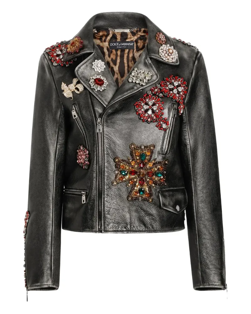 Dolce & Gabbana DNA leather jacket - Grau Grau