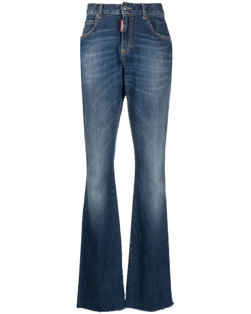 Dsquared2 Ausgestellte Jeans mit Logo-Patch - Blau Blau