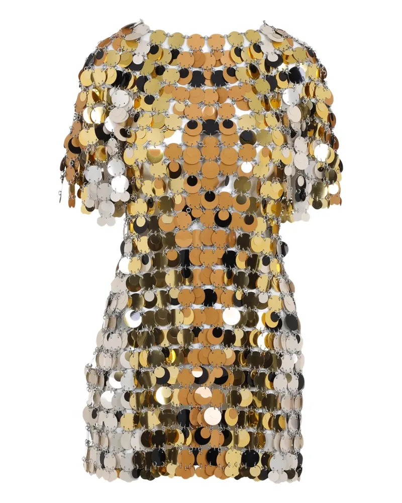 Paco Rabanne Minikleid mit Kettengeflecht-Verzierung - Gold Gold