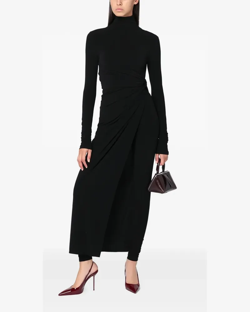 ANDAMANE open back draped dress - Schwarz Schwarz