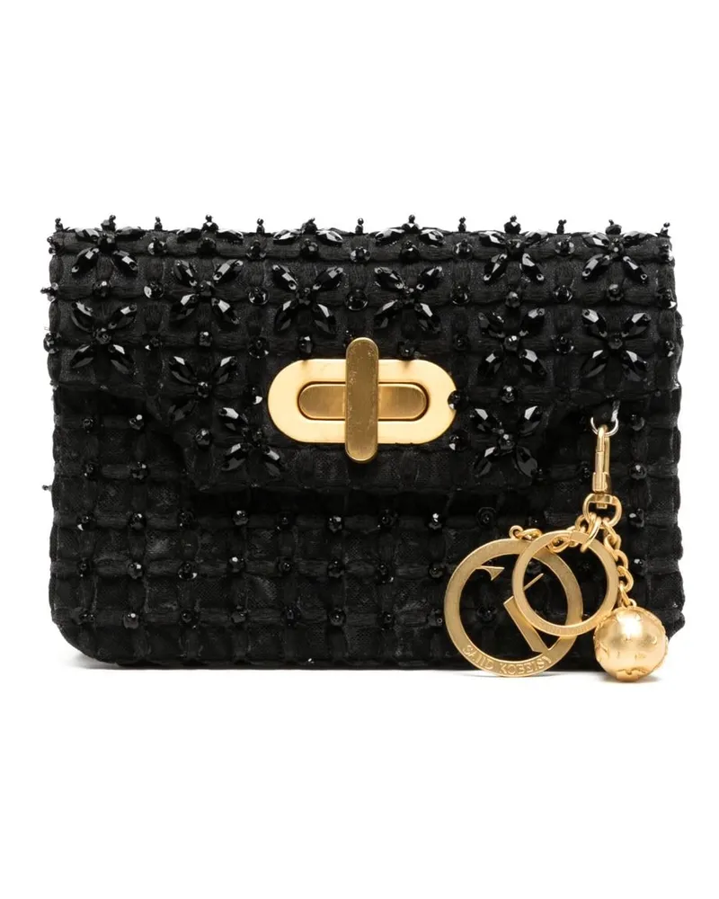 Saiid Kobeisy Clutch mit Kristallen Schwarz