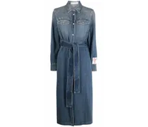 Langärmeliges Jeanskleid - Blau