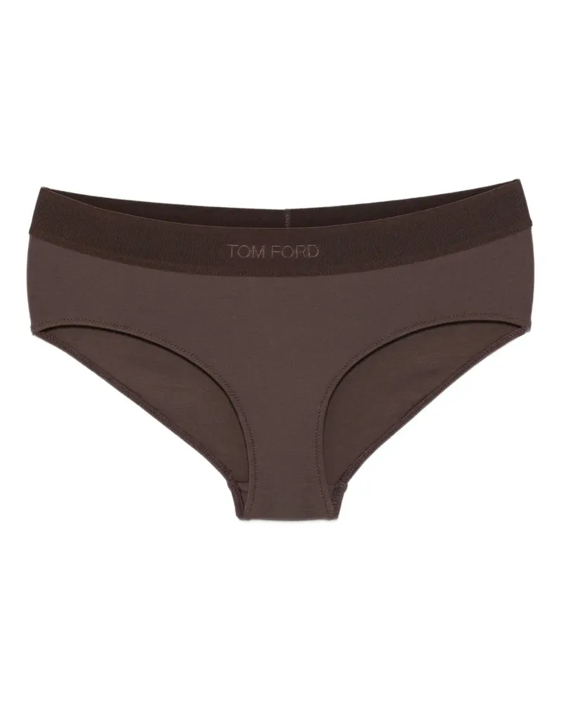Tom Ford Slip mit Logo-Bund - Braun Braun