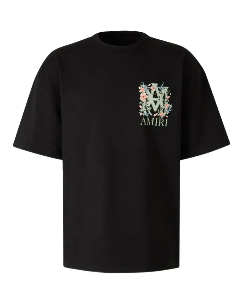 Amiri MA Floral T-Shirt mit rundem Ausschnitt - Schwarz Schwarz