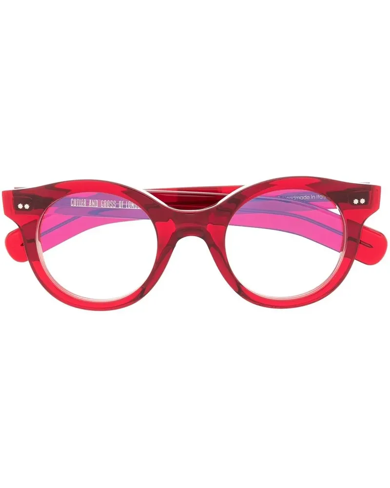 Cutler and Gross 1390 Brille mit rundem Gestell - Rot Rot