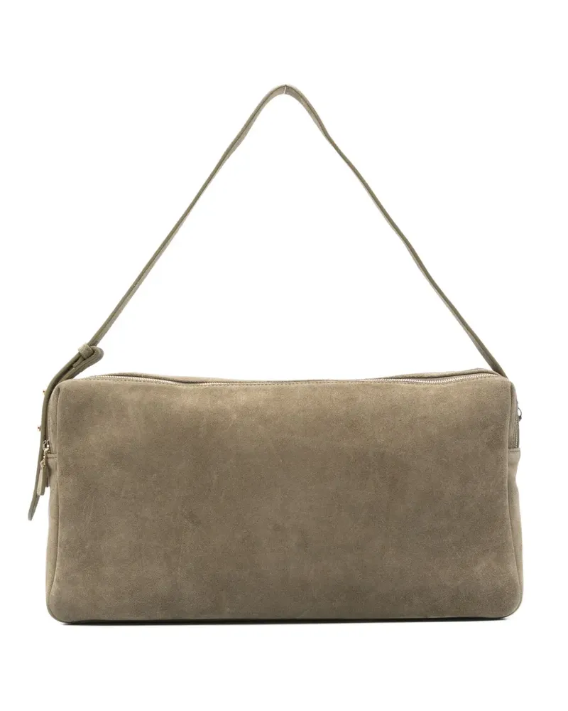 Elleme Große Trousse Wildleder-Schultertasche mit Reißverschluss - Grün Grün