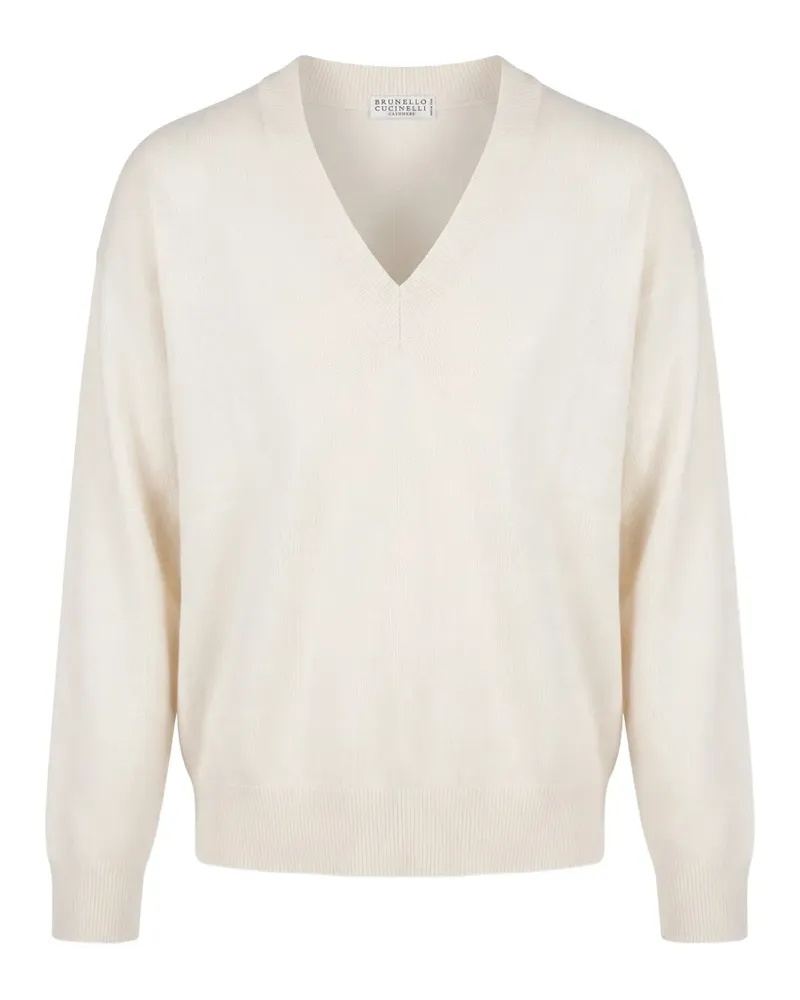 Brunello Cucinelli V-neck cashmere sweater - Nude Nude