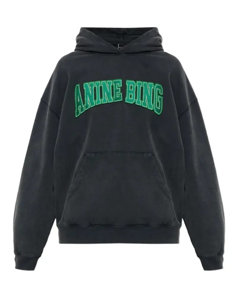 Anine Bing Harvey logo-patch hoodie - Schwarz Schwarz