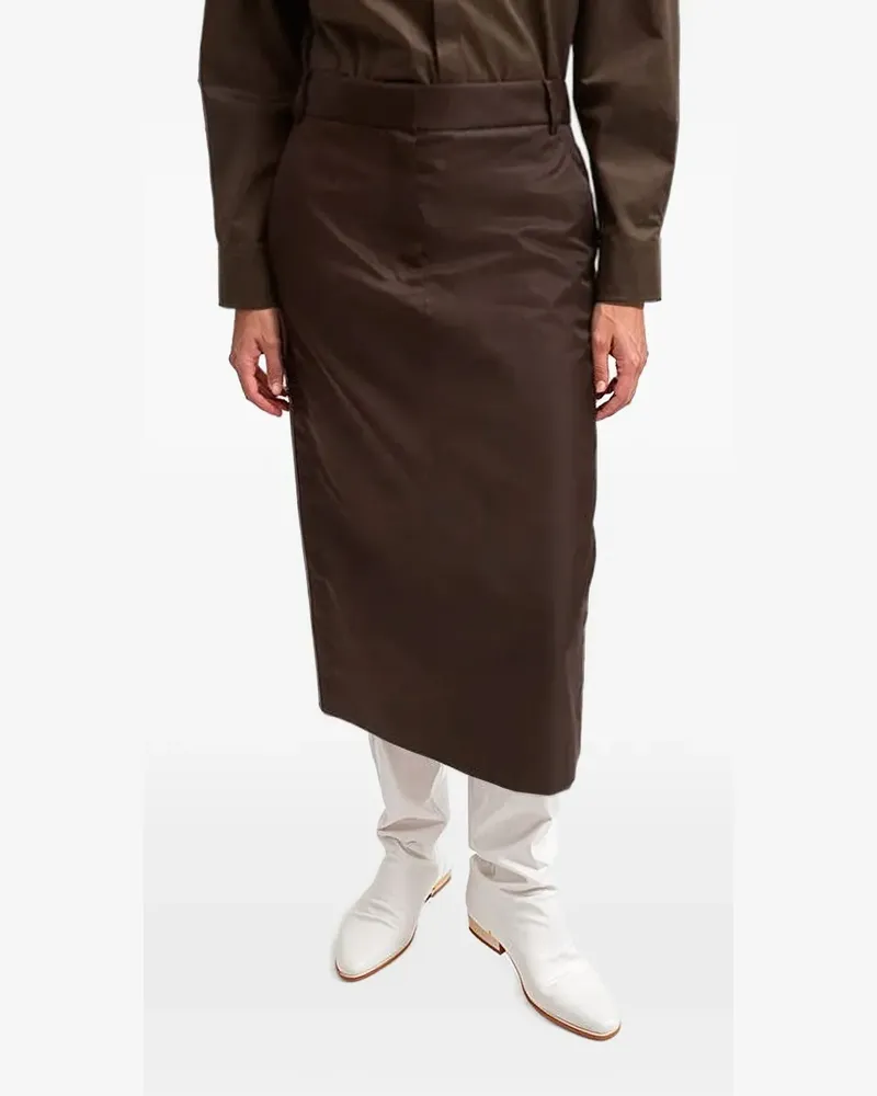tibi belt-loop midi skirt - Braun Braun