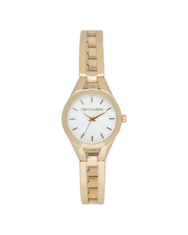 Trussardi Gold Tone Armbanduhr 30mm - Weiß Weiß