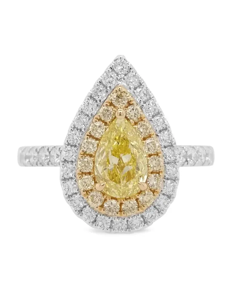 HYT Jewelry 18kt Weißgoldring mit Diamanten - Gelb Gelb
