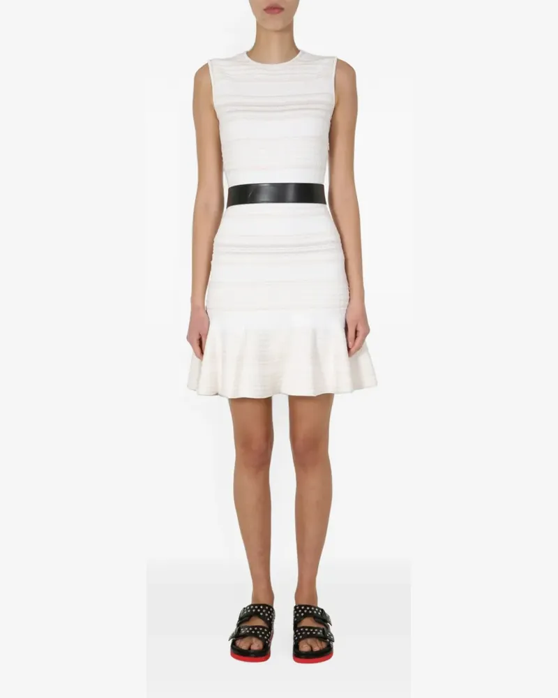 Alexander McQueen Strickkleid mit Wellensaum - Weiß Weiß