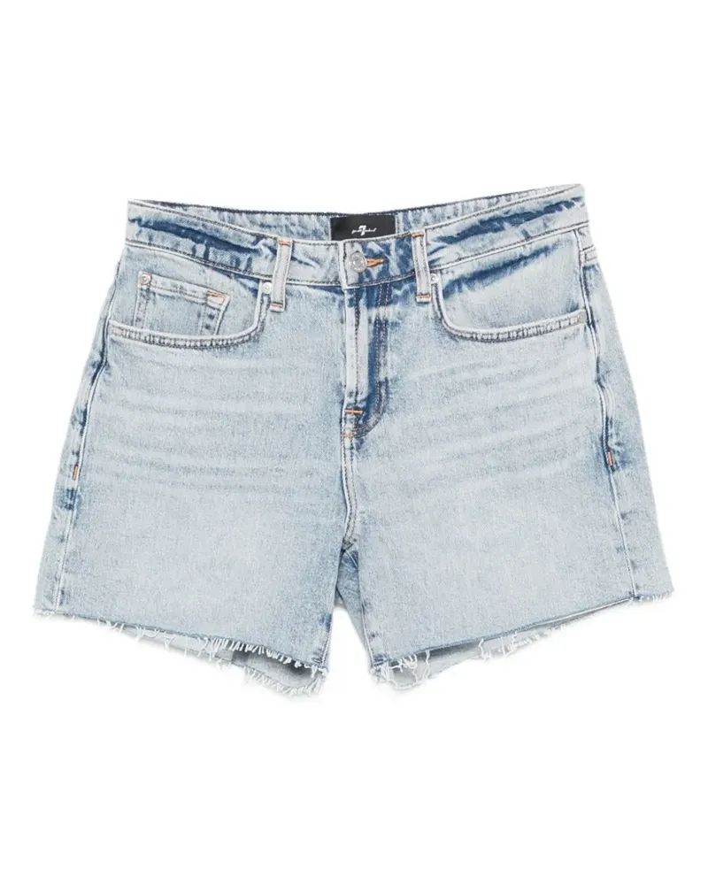 7 for all mankind Monroe raw-cut denim shorts - Blau Blau
