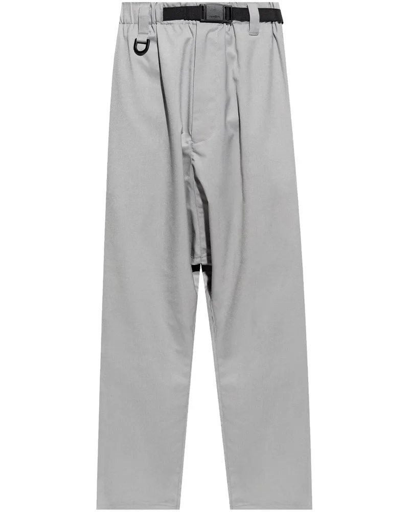 Y-3 Gestreifte Jogginghose Grau