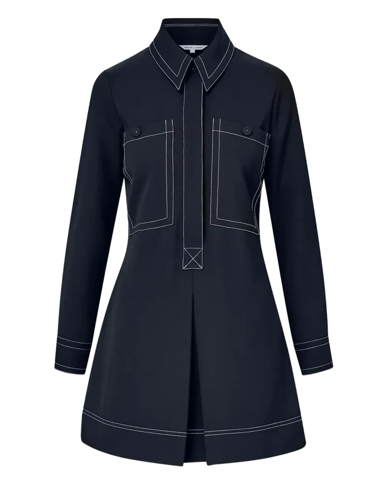 Veronica Beard Hemdkleid mit Kontrastnähten - Blau Blau