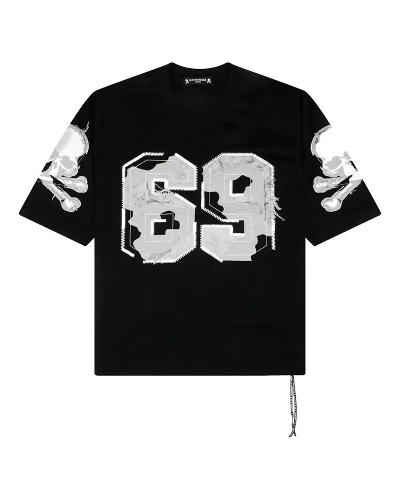 Mastermind Japan distressed patch T-shirt - Schwarz Schwarz