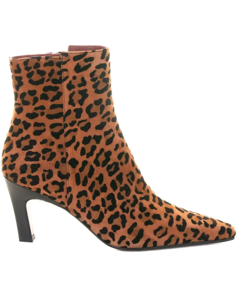 FESTA Milano Stiletto-Stiefeletten mit Leopardenmuster 70mm - Braun Braun