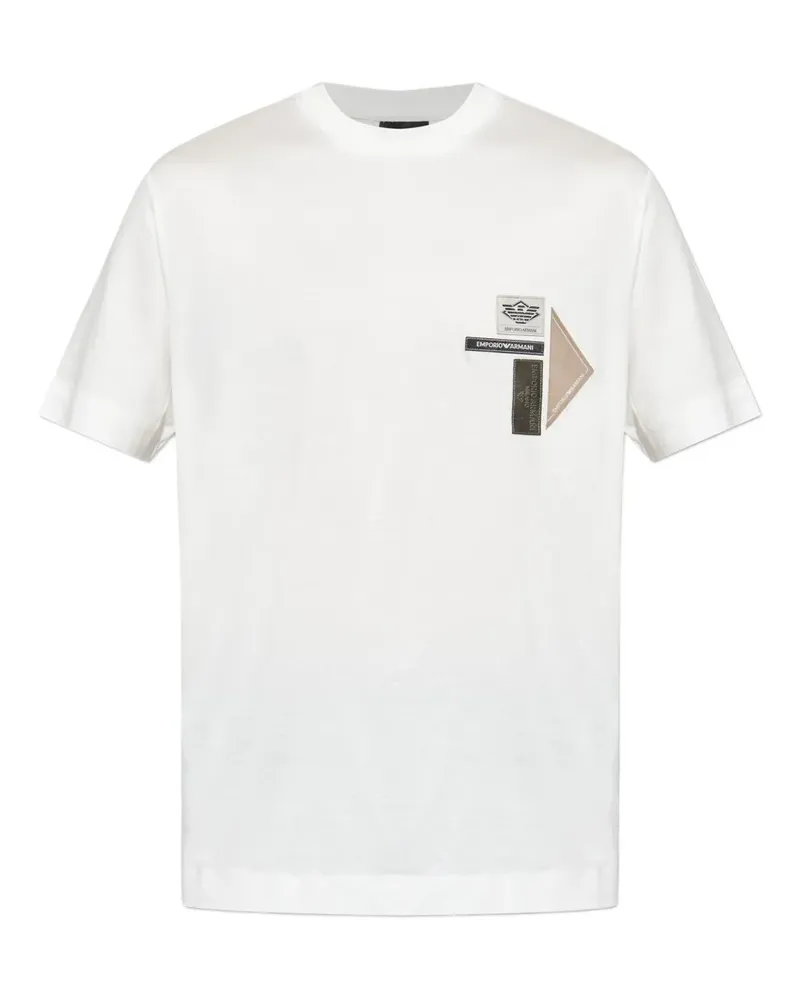 Emporio Armani T-Shirt mit Logo-Patch - Weiß Weiß