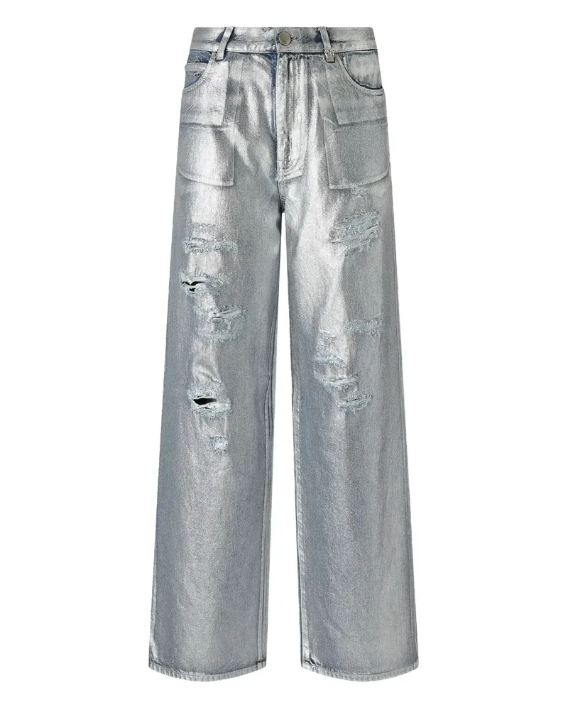 Pinko Jeans im Metallic-Look - Silber Silber