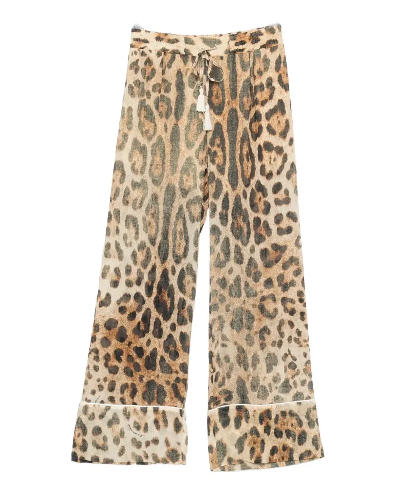 Ermanno Scervino leopard-print drawstring-waist trousers - Nude Nude