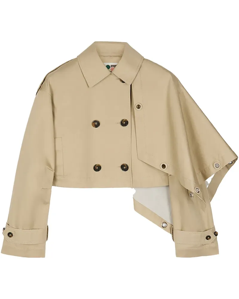 Ports 1961 Asymmetrische Trench Jacke - Nude Nude