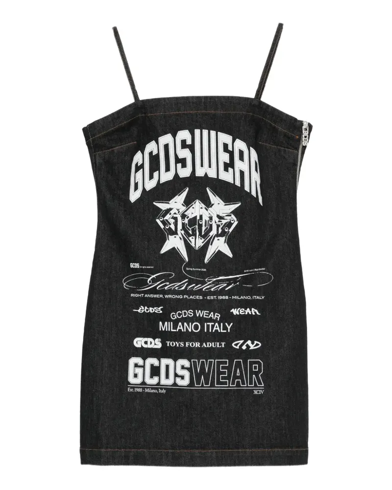 GCDS History printed mini dress - Blau Blau