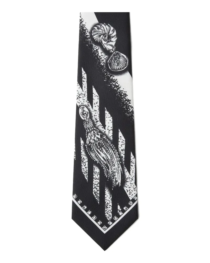 Versace graphic-print tie - Schwarz Schwarz