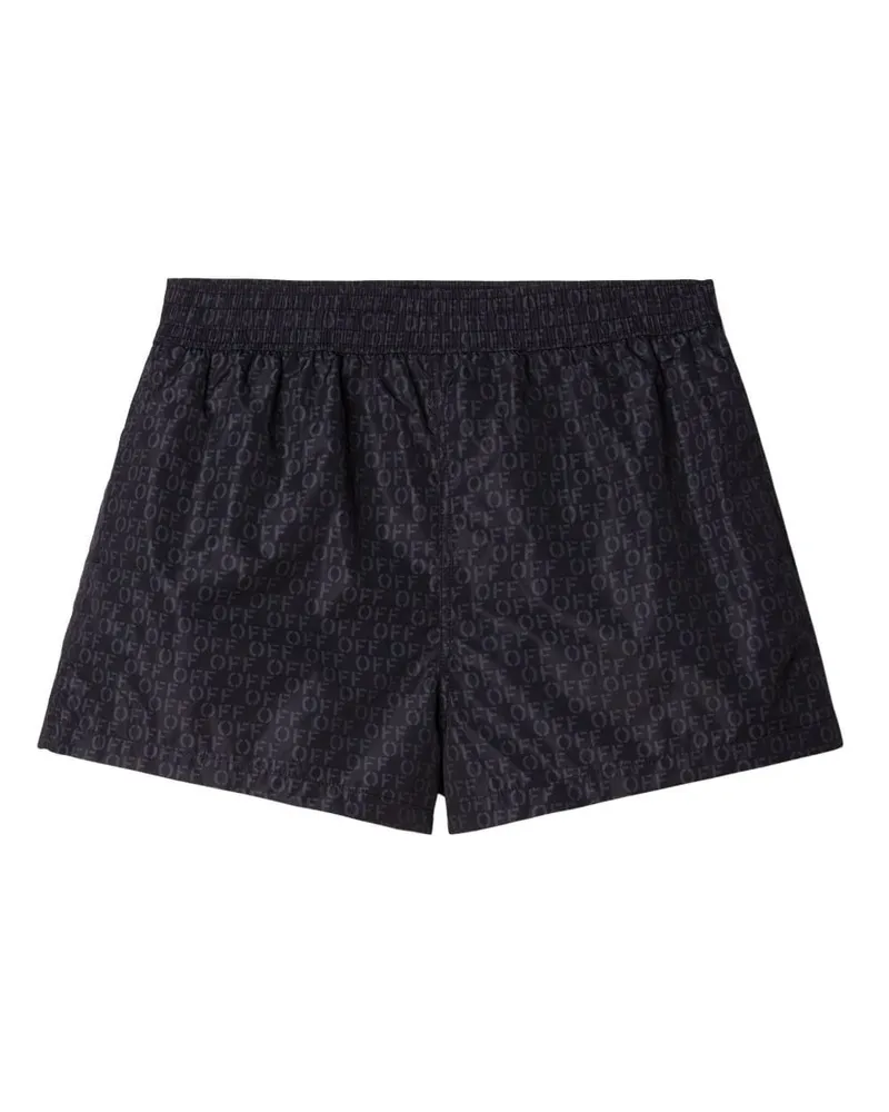 OFF-WHITE Badeshorts mit Logo-Print - Schwarz Schwarz