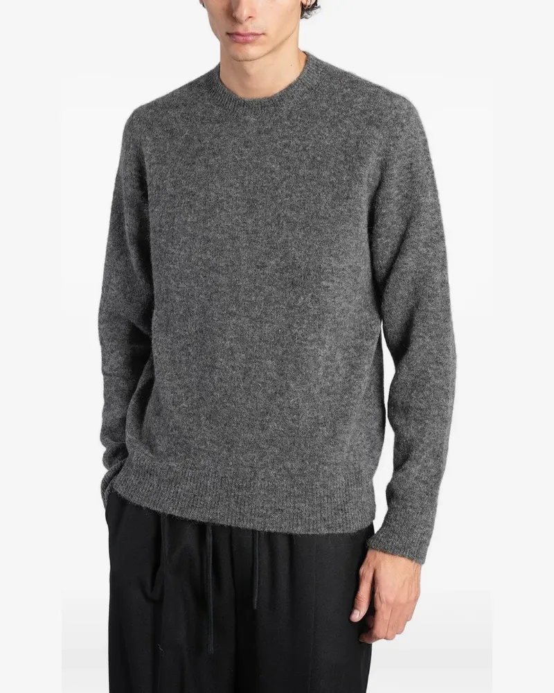 BARENA Gebürsteter Strickpullover - Grau Grau