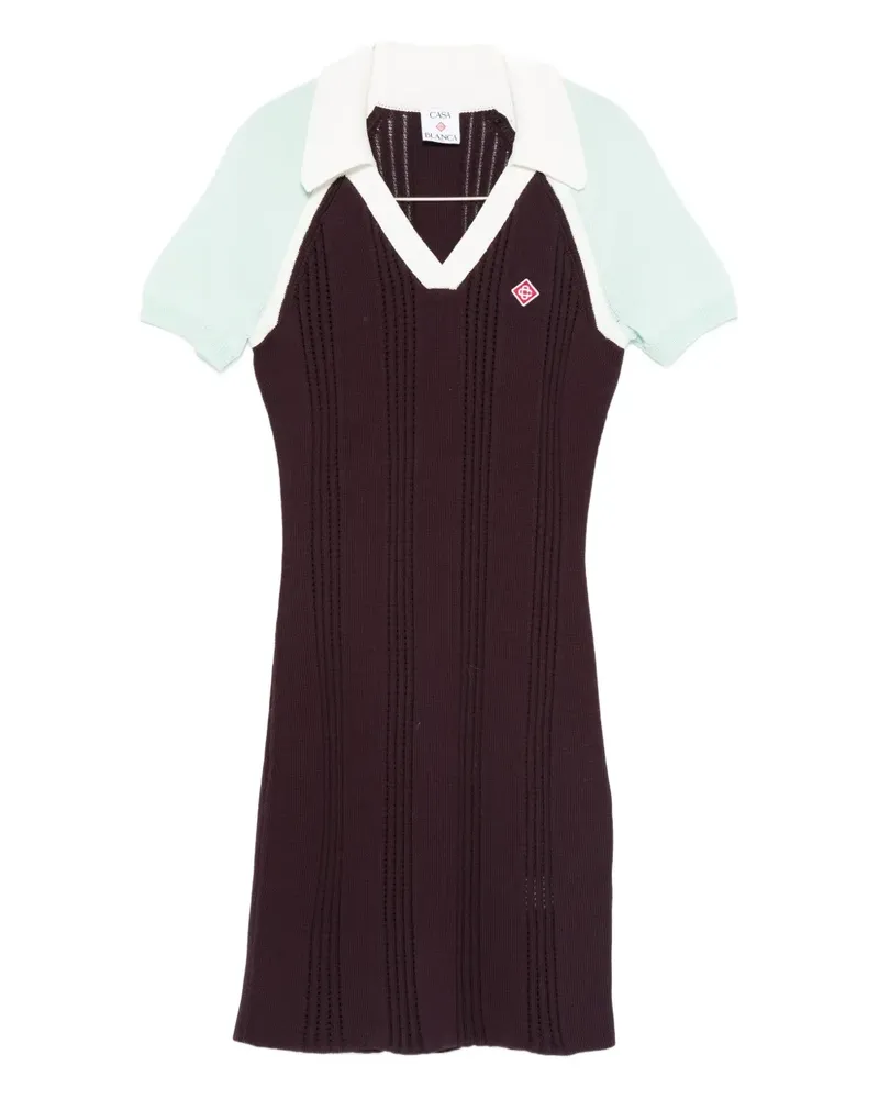 Casablanca Paris V-neck logo-detail dress - Braun Braun