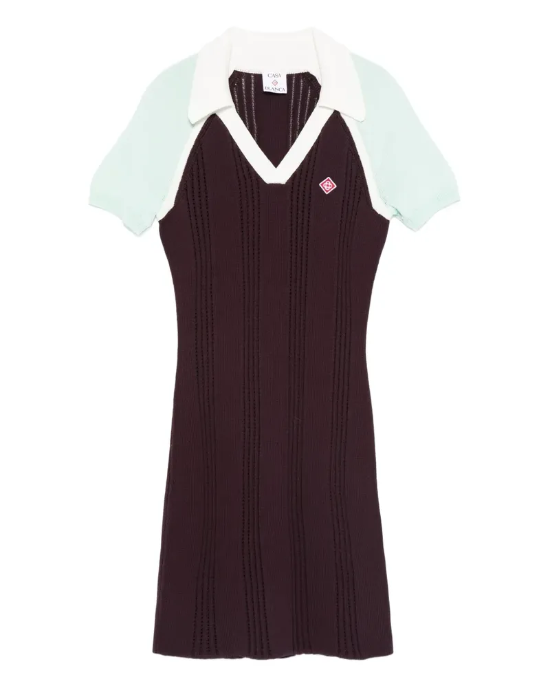 Casablanca Paris Kleid mit V-Ausschnitt - Braun Braun