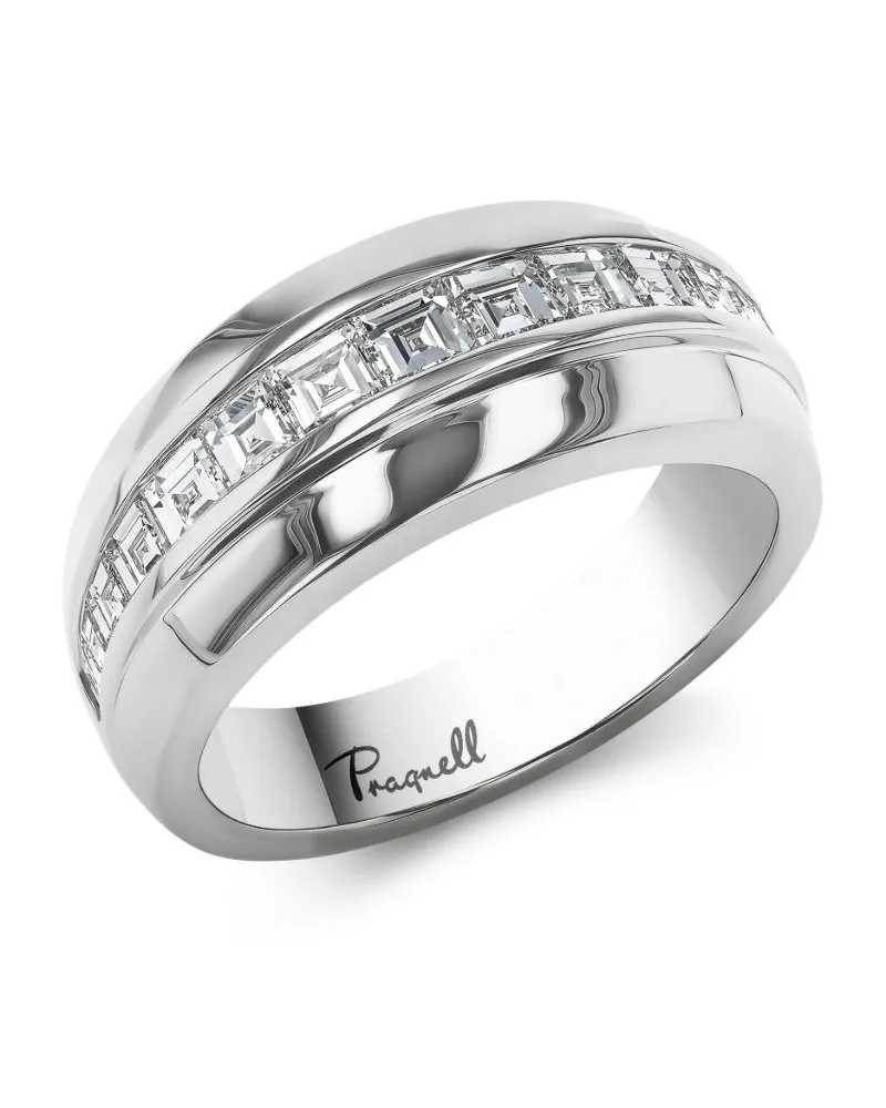 Pragnell Großer Manhattan Platinring mit Diamant - Silber Silber