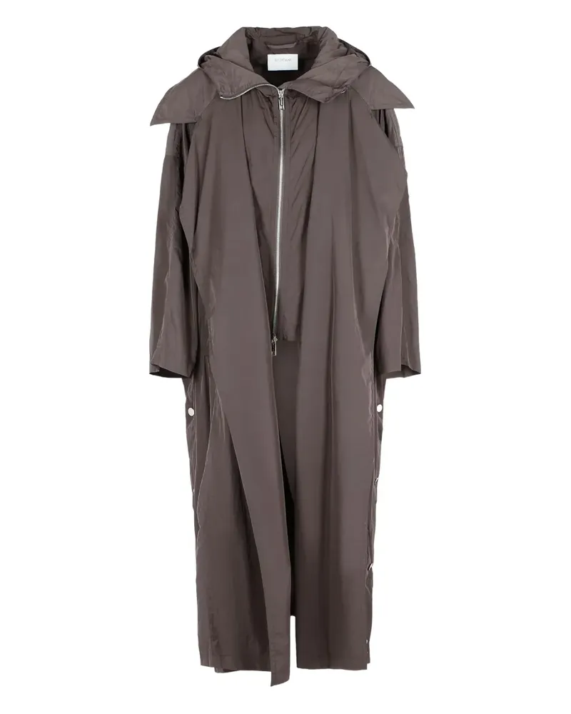 SPORTMAX Barbra zip-up short-sleeve parka - Braun Braun