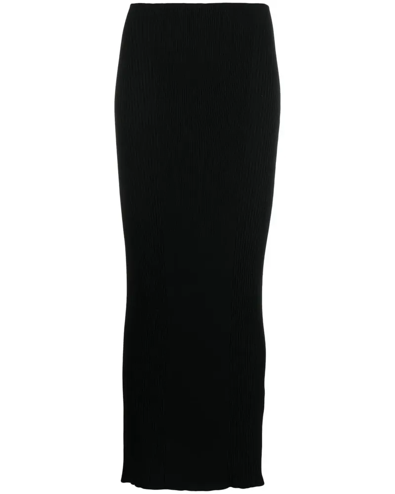 AERON Hoch sitzender Strickrock - Schwarz Schwarz