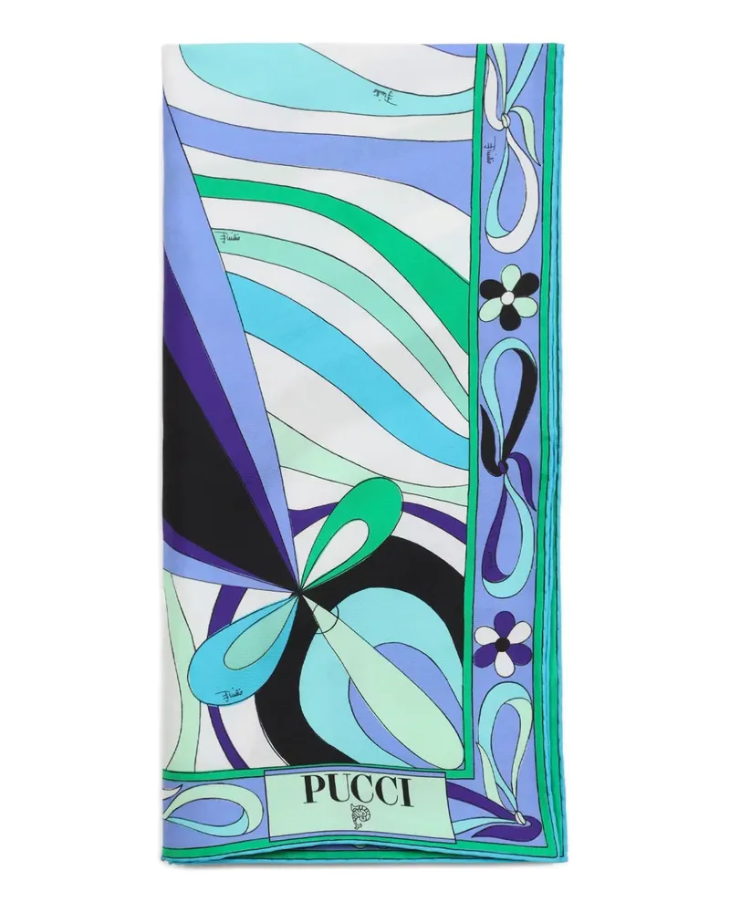 Emilio Pucci Seidenschal mit Print - Blau Blau